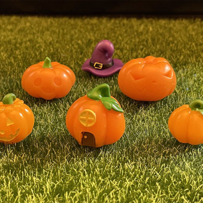 Miniature Fairy Garden Decor Mini Resin Pumpkin Ghost Hat Ornaments for Home Party or Office Decor