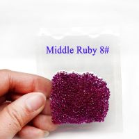 2.1mm to 3.25mm 8 red color artifical ruby round shape corundum 100pcs per bag