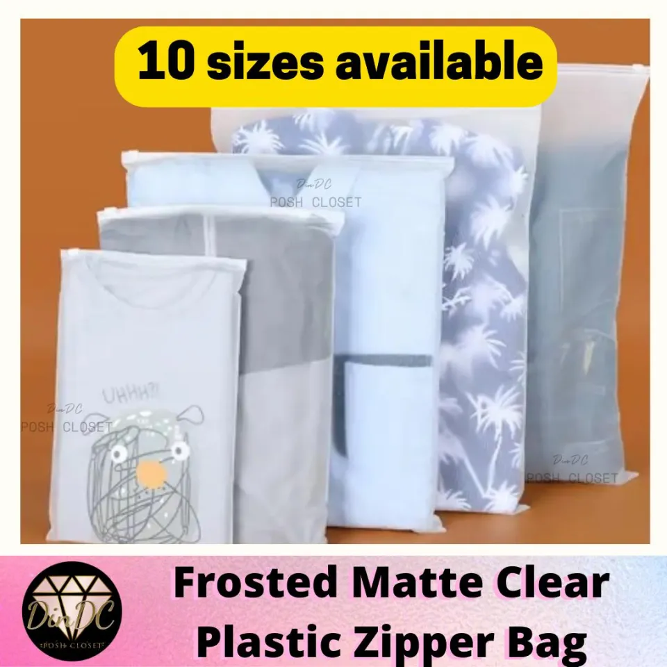 50 Pcs/Lot Garments Packaging Ziplock Bag Matte Plastic Package Bag Zipper  Lock Storage Bag T