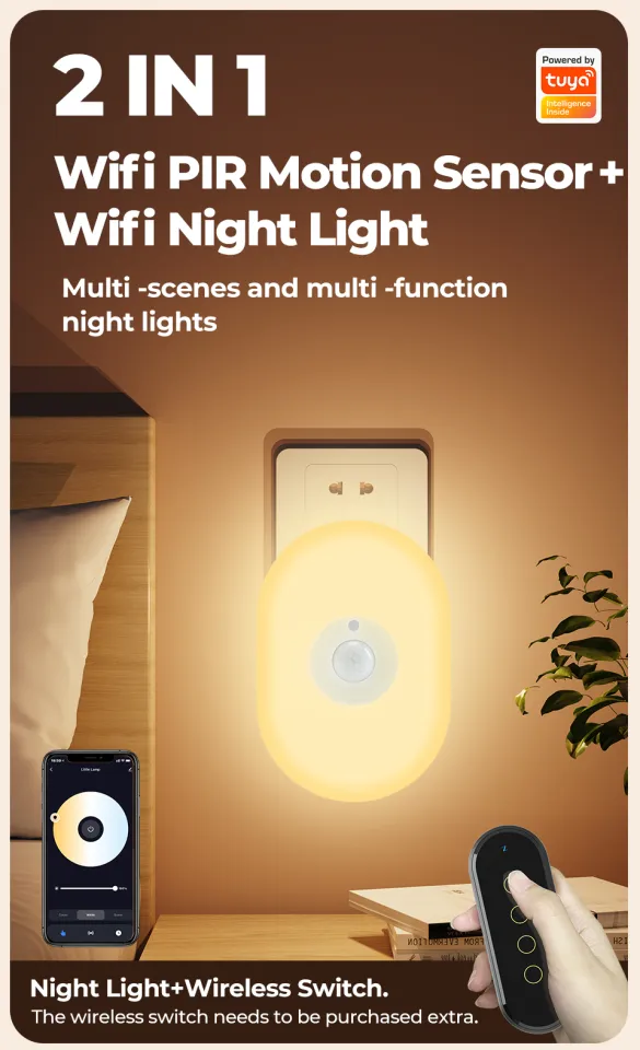 AUVON Plug-in LED Motion Sensor Night Light, Warm White LED