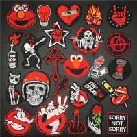 hotx【DT】 Punk Patches for Clothing Embroidery Appliques Badge Jacket Jeans Diy Biker