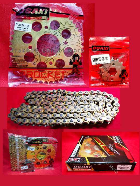 Osaki Lucky Gold Gixxer 155 (15X45 428X132L) Chain and Sprocket Set