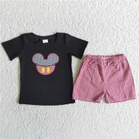 【CC】 Baby Boy Clothing Short Sleeve Embroidery Shirt Shorts Children Wholesale Kid Set Outfit