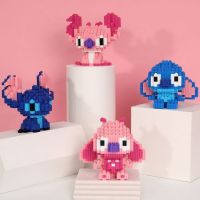 Stitch Doll Building Block Micro Pink Panther Figure Cute Model Mini Diamond Bricks Toys For Children
