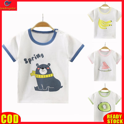 LeadingStar RC Authentic Children Short Sleeves T-shirt Casual Round Neck Cartoon Printing Cotton Tops For 1-6 Years Old Boys Girls