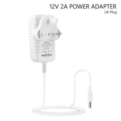 【On Sale】 DC12V 2A อะแดปเตอร์ไฟสำหรับ LED แถบ EU UK ปลั๊กชาร์จอะแดปเตอร์แหล่งจ่ายไฟหม้อแปลงฝาครอบสีขาว