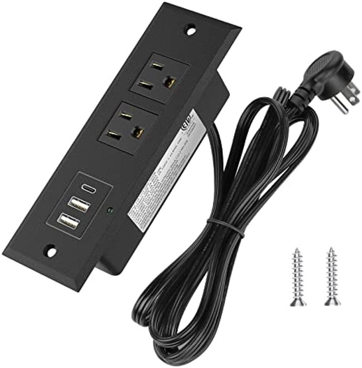 Recessed Power Strip With Pd 20w Usb C Desk Outlet With 2 Usb A And 1 Usb C Ports Recessed 2517