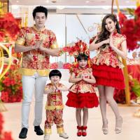 ชุดจีน ชุดตรุษจีน Chinese Balloon ชุดแม่ลูก ชุดครอบครัว ชุดจีนแม่ลูก ชุดสีแดง  เดรสชุดจีน เด็กหญิง  ผู้หญิง กระโปรงพอง กระโปรงระบาย 4 ชั้น
