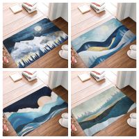 Blue Marble peak Car Entrance Doormat Bath Floor Rugs Absorbent Mat Anti-slip Kitchen Rug for Home Decorative Foot mat