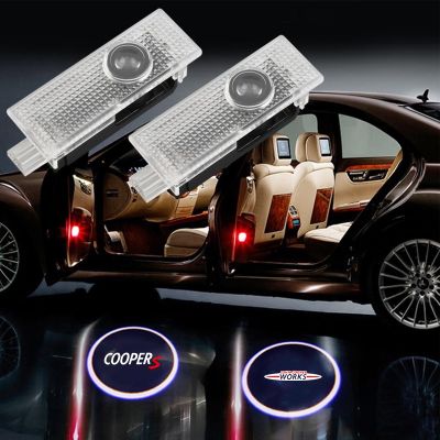 ☇ 2pcs Led Projector Lamp Car Door Welcome Light Car Accessories For Mini Cooper One S JCW R55 R56 R50 R53 R60 F55 F56 Countryman