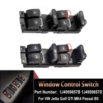 ✤ 1J4959857B 1J4959857D High Quality Master Window Controller Switch For VW Jetta Golf GTI MK4 Passat B5 Driver Side 1998-2005