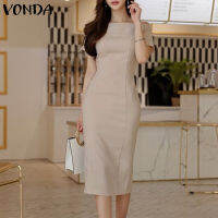 (จัดส่งฟรี)Fancystyle VONDA ผู้หญิงอารมณ์ไหล่เดียวแขนสั้นกระโปรงยาวปานกลางชุดเดรสทรงแข็งไฮเอนด์