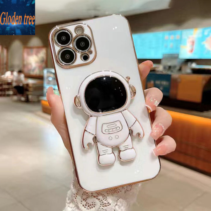 gloden-tree-astronaut-phone-case-for-oppo-realme-6i-7i-8i-9i-realme-5s-5-pro-8-8-pro-9-9-pro-luxury-chrome-plated-soft-tpu-square-case-bracket