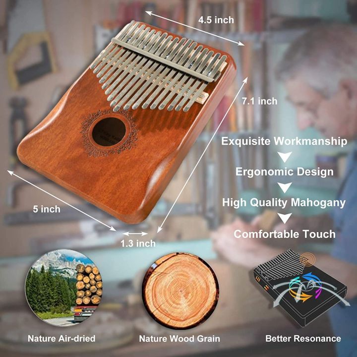 เปียโน-kalimba-thumb-17คีย์-เปียโนนิ้วแบบพกพาของขวัญสำหรับผู้เริ่มต้นและเด็ก