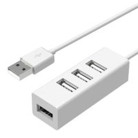 USB2.0hub แบบพกพา4-Port Splitter อินเตอร์เฟซ USB สถานีเชื่อมต่อโทรศัพท์มือถือ