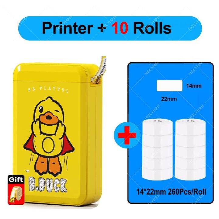 NIIMBOT & B.Duck D110 Portable Label Printer Wireless Label Marker Tape