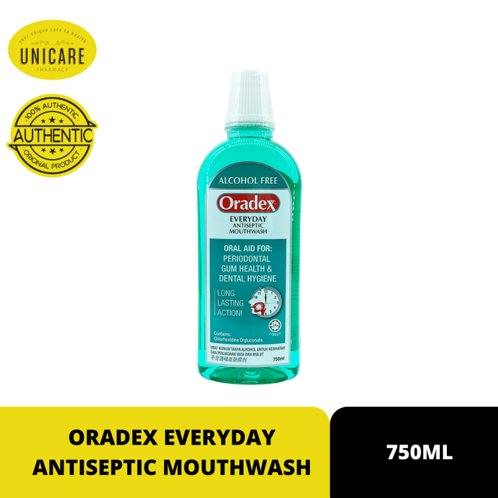 Oradex Everyday Antiseptic Mouthwash 750ml Lazada