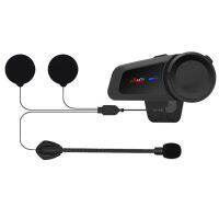 Motorcycle Helmet Headset 1000M Intercom Distance 6 Riders Group Talking FM Radio Stereo Compatible with Any Bluetooth Headphone