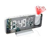 1Set Electronic Alarm Clock with Projection FM Radio Time Projector Bedroom Mute Clock DC5V A