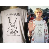 เสื้อยืดคุณภาพดี เสื้อยืดสีขาวเสื้อวงนำเข้า Kurt Cobain Hi How Are You Nirvana Grunge Retro Style Vintage T-shirtS-4XL