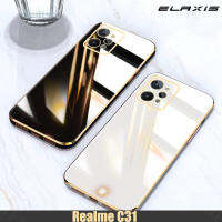 เคสโทรศัพท์สำหรับ Realme C31,เคสนิ่มขอบตรงเคลือบหรูหรากันกระแทกฝาหลัง