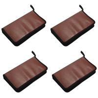 4X 80-Discs Portable Leather Storage Bag Zippered Storage Case for CD DVD Hard Disk Album - Brown