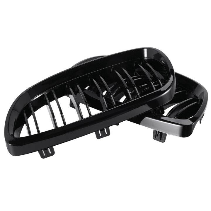 2pcs-front-bumper-kidney-twin-fins-sport-grill-grille-for-bmw-3-series-e92-e93-m3-two-doors-2006-2009-bright-black