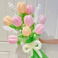 Long balloon homemade tulip bouquet suit DIY twist band magic outdoor photo balloon party decoration Valentines Day gift