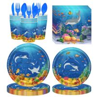 Ocean Animal Cartoon Cute Dolphin Baby Animal Underwater World Birthday Party Decoration Supplies  Baby Shower Supplies