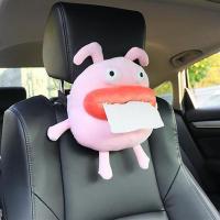 Plush Animals Car Tissue Box Cute Napkin Tissue Paper Holder Car Styling Paper Package Case Large Capacity Napkin Paper Holder