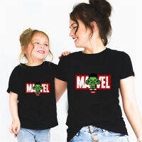 Fashion Tshirt Marvel Graphic Cotton Family Black T-Shirt Women Base Clothes Baby Casual Funny Soft Girls Streetwear