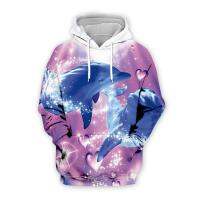 Funny Ocean Animal Hoodies For Men Women Romantic Kawaii Clothes 3D Print Dolphin Graphic Hoodie Boy Girl Kids Y2k Style Tops