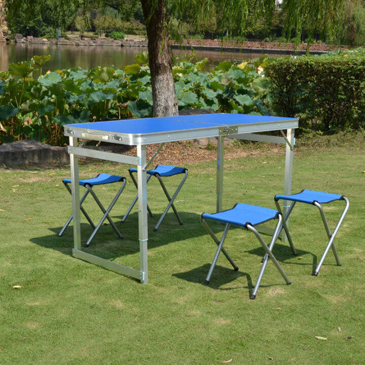 Table Folding Utility Table, FoldinHalf Portable Plastic Picnic Party