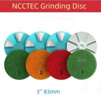 3 Inches 4 Steps Metal Diamond Grinding Polishing Pad for Concrete Granite Velcroes Backed 83mm Diamond Abrasive Disc Disk