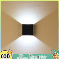 ไฟ AC85-265V 6W ทรงลูกบาศก์ปรับได้,ไฟแบ็คดรอปเป่าลม LED ทรงลูกบาศก์อลูมิเนียมกันน้ำไฟผนังสำหรับระเบียงกลางแจ้ง