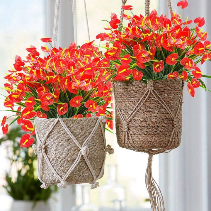 8-bunches-artificial-fake-flowers-faux-anthurium-plants-plastic-shrubs-bushes-greenery-hanging-planter-home-decorations
