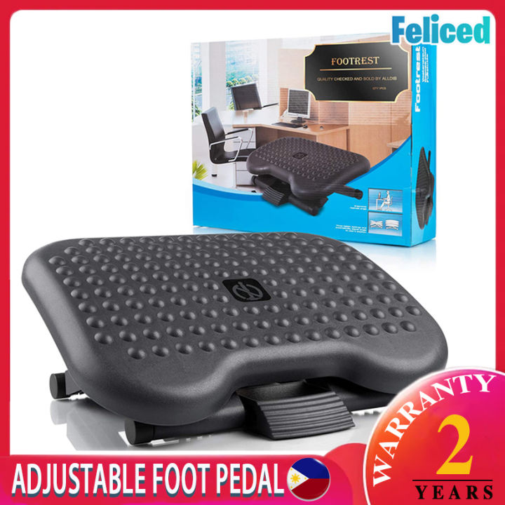 Adjustable Under Desk Footrest - Ergonomic Foot Rest with 3 Height Position  - 30 Degree Tilt Angle Adjustment for Home, Office, Non-Skid Massage  Surface Texture Improves Posture and Circulation 