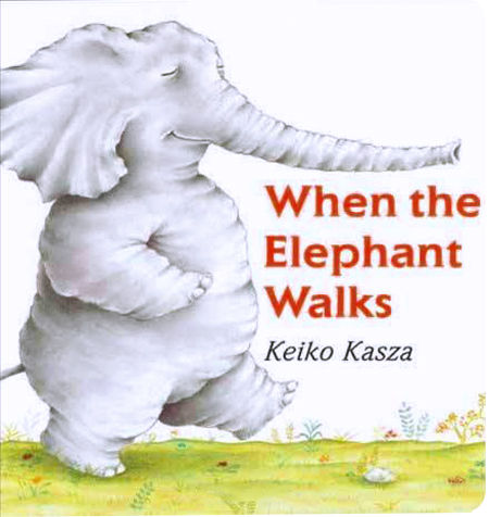 when-the-elephant-walks-qingzi-picture-book-elephant-goes-for-a-walk-food-chain-popular-science-funny-humor-childrens-enlightenment-cognition-cardboard-book-keiko-kasza