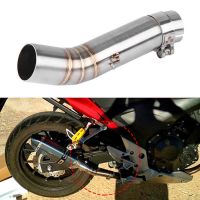 Motorcycle Exhaust Middle Pipe Link Connect for Honda CBR500R CB500X CBR400R CB400X Stainless Steel Silver