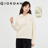 GIORDANO Women Hoodies Chenille Fleece-Lined Chunky Fluffy Warm Hoodies Letter Embroidery Fashion Casual Loose Hoodies 05323810