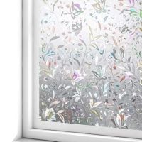 Glue-free 3D glass window stickers European-style window anti-peep light transparent opaque bathroom push-pull sunscreen frosted film