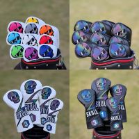 【2023】Skull Golf Club Woods Head Cover Driver Fairway Hybrid #1 #3 #5 UT, Blade Putter Covers Iron Headcovers,Golf Wood Protector