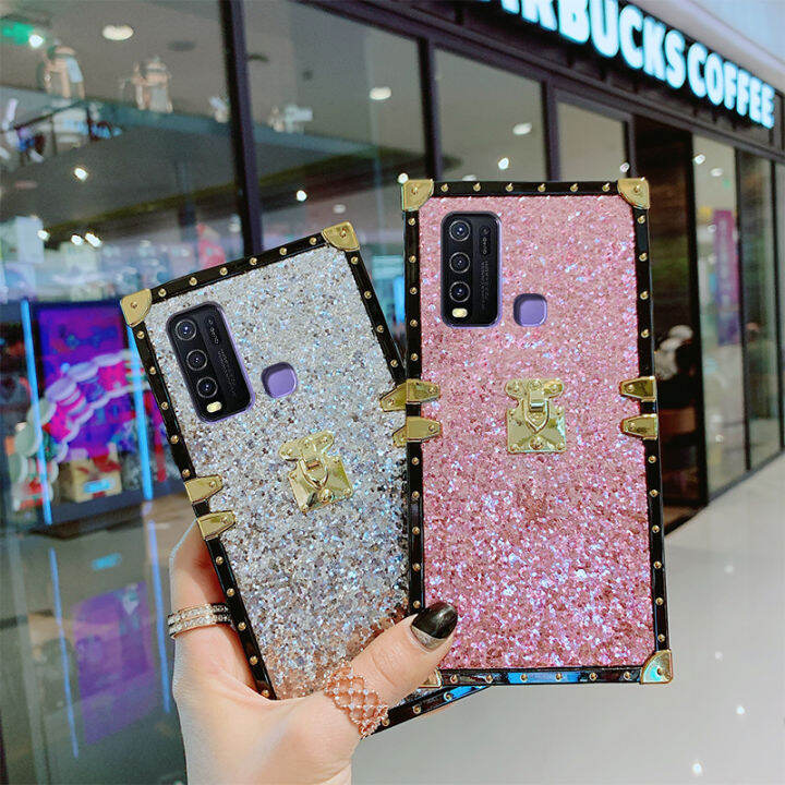 jiefie-เคสมือถือสำหรับ-vivo-y30-vivo-y50-vivo-y30i-vivo-y76-vivo-y76s-y72เคสโทรศัพท์กรอบกรอบตอกหมุดแบรนด์กระแสแฟชั่นแวววาว