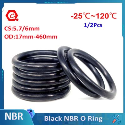 ❆⊕✣ 1/2Pcs CS5.7/6mm Nitrile Butadiene Rubber O Ring NBR Sealing Ring Repair Skeleton Oil Seal Gasket Seal Washer OD 17mm-460mm