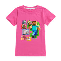 Minecraft-S Girls Boys เสื้อยืดแขนสั้น Bottoming เสื้อลำลองแฟชั่น Tshirt เสื้อผ้าเด็กฤดูร้อนที่สะดวกสบาย