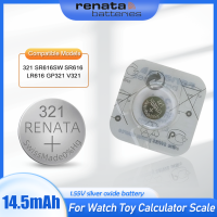 100 Original Renata 321 SR616SW SR616 V321 GP321 1.55V แบตเตอรี่เงินออกไซด์สำหรับนาฬิกาเครื่องคิดเลข Swiss Made ปุ่มเหรียญ