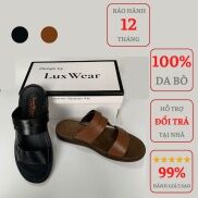 Dép Da Nam Cao Cấp Da Bò Đế Cao Su Đúc Nguyên Khối LuxWear DB01