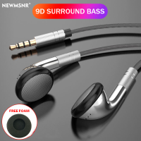 Newmsnr 9D Surround Bass In Ear Earphones HD Microphone Call Earphone No Delay Gaming Headphones Waterproof Sweatproof Headset Volume Control Noise Reduction Universal Headphone