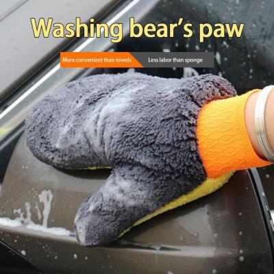 1PCS Car Washing Gloves Cleaning Brush Coral Fleece Thickened Gloves Auto Washer Care Products Car Styling Glove Car Wash Tool