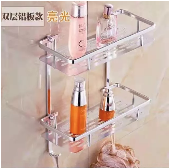 2 layer Aluminum Wall Mounted Bathroom Organizer Rack Lazada PH